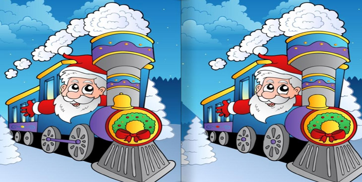 Jeu des 7 Différences : Le Train du Père Noël